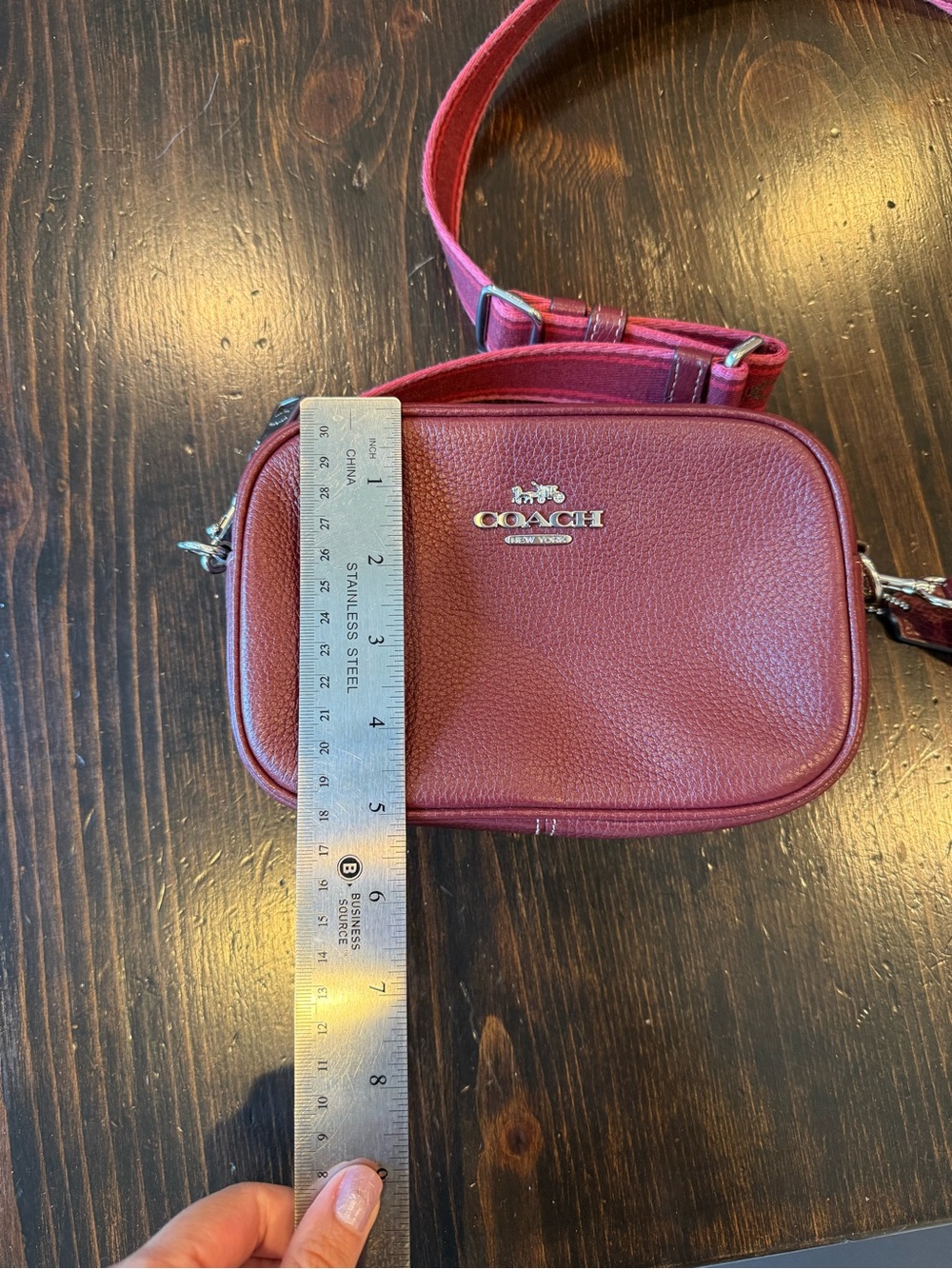 Coach Leather Camera Bag in Burgundy - Picture 7 of 7